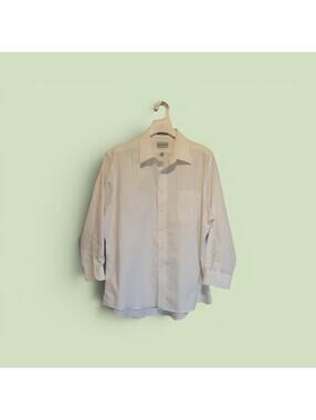 David Taylor Men's White Long Sleeve Button-Down Dress Shirt Size 17 32/33